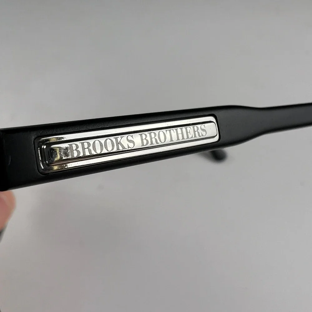 Brooks Brothers BB 5019 Sunglasses Mens 57mm Black Rectangular Classic Preppy